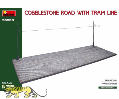 Cobblestone Road with Tram Line - 1/35