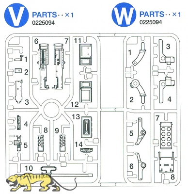 V/W-Parts (V1-V14, W1-W8) for Tamiya 56014 / 56016 / 56032 / 56037 / 56043