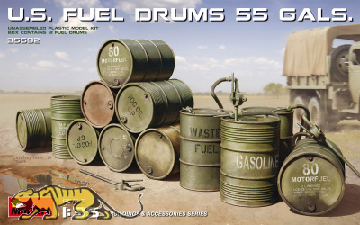 US Benzinfässer 55. Gal / US Fuel Drums - 55. Gal - 1:35