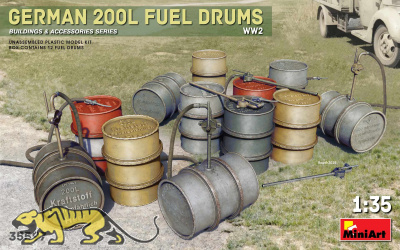 German Fuel Drums 200l - 12 pcs. - 1/35