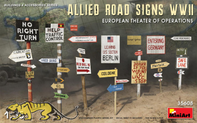 Allied Road Signs WWII - European Theatre of Operations - 1/35
