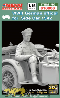 German Officer for R75 Motorcycle Side Car - Figure - 1/16