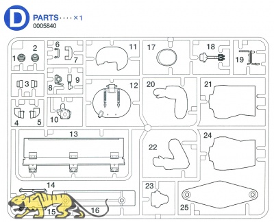 D Teile (D1-D25) für Tamiya Sherman Serie 56014 und 56032 1:16