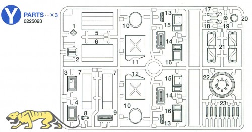 Y Teile (Y1-Y23) für Tamiya Sherman Serie 56014, 56032