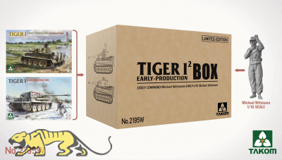 Tiger I Box - frühe Tiger - 2 Bausätze + 1:16 Michael Wittmann Figur - 1:35
