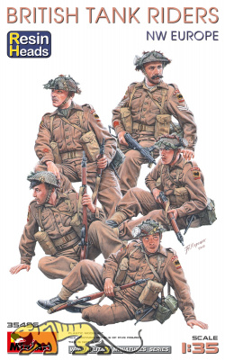 Britische Soldaten aufgesessen / British Tank Riders - NW Europe mit Resin Köpfen - 1:35
