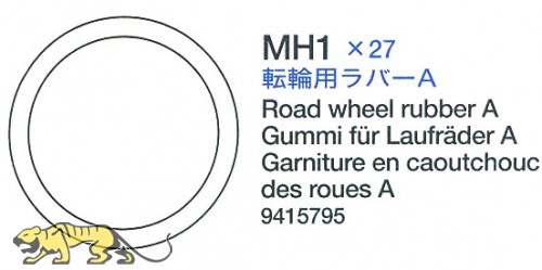 Laufrollengummi A (MH1 x28) für Tamiya Sherman Serie 56014, 56032