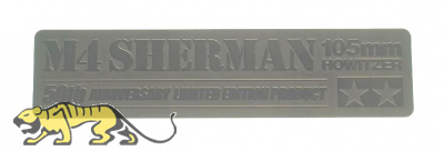 Tamiya 50th Anniversary Badge - RC Tanks - M4 Sherman - Photo-etched
