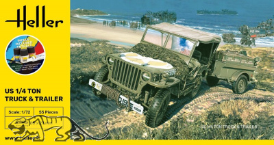 STARTER KIT US 1/4 ton Truck & Trailer - 1/72
