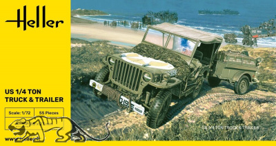 US 1/4 ton Truck & Trailer - 1:72