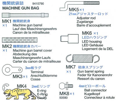 Maschinengewehrbeutel (MK1-MK8) für Tamiya Sherman Serie