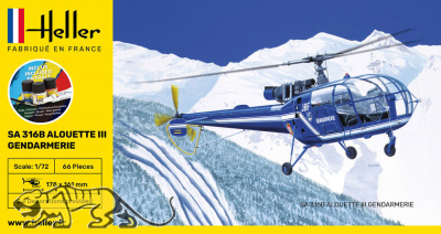 STARTER KIT SA 316 Alouette III Gendarmerie - 1:72