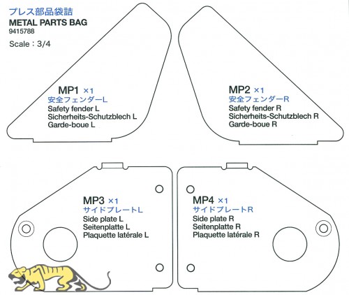 Metal Parts Bag (MP1-MP4) for Tamiya Sherman 56014 and 56032