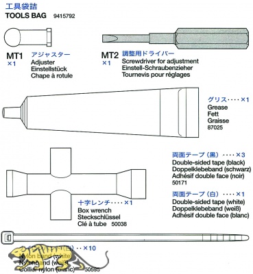 Werkzeug Beutel (MT1,MT2, Fett etc.) für Tamiya Sherman (56014)