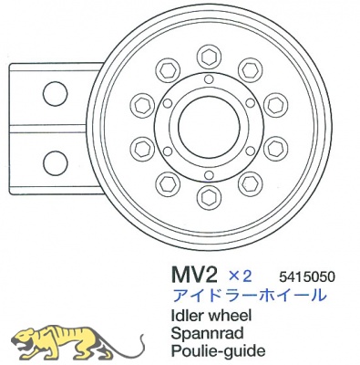 Spannrad (MV2 x1) für Tamiya Sherman Serie 56014, 56032 1:16