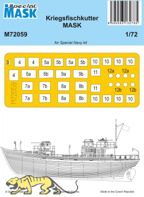 Kriegsfischkutter / KFK - Maskierfolien Set - für Special Hobby / Special Navy SN72002 - 1:72