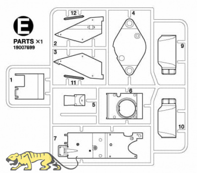 E Teile (E1-E12) für Tamiya Leopard 2A7V – 56046 / 56047 - 1:16