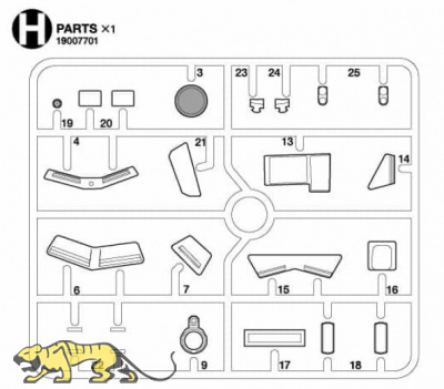 H Teile (H1-H25) für Tamiya Leopard 2A7V – 56046 / 56047 - 1:16