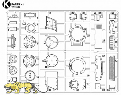 K Teile (K1-K35) für Tamiya Leopard 2A7V – 56046 / 56047 - 1:16