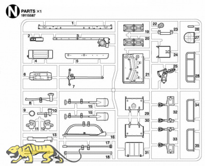 N Teile (N1-N35) für Tamiya Leopard 2A7V – 56046 / 56047 - 1:16