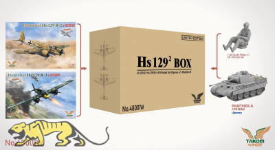 Henschel Hs 129² Box - Hs 129 B-2 & B-3 - 2 kits + 2 figures + Panther Ausf. A - 1/48