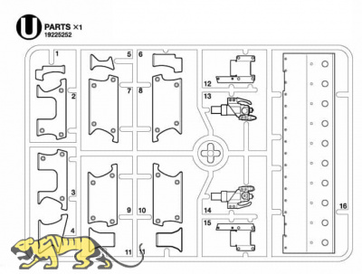 U Teile (U1-U16) für Tamiya Leopard 2A7V – 56046 / 56047 - 1:16