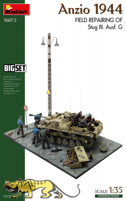 Anzio 1944 - StuG III Ausf. G Feldinstandsetzung / Field Repairing - Big Set - Diorama - 1:35