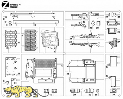 Z Teile (Z1-Z4) für Tamiya Leopard 2A7V – 56046 / 56047 - 1:16