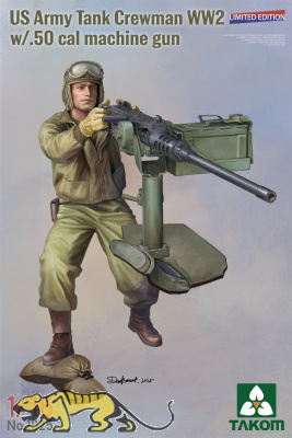 US Army Tank Crewman WW2 with .50 cal machine gun - Limited Edition - 1/16