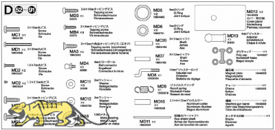 Metallteilebeutel D MD1 - MD13 für Tamiya Leopard 2A7V 56046 / 56047 - 1:16