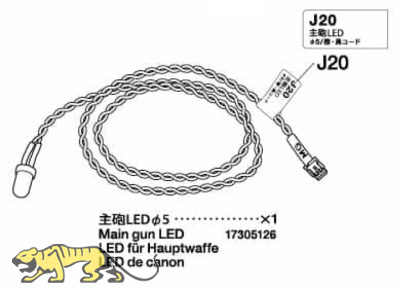 Main gun LED for Tamiya Leopard 2A7V 56046 / 56047 - 1/16