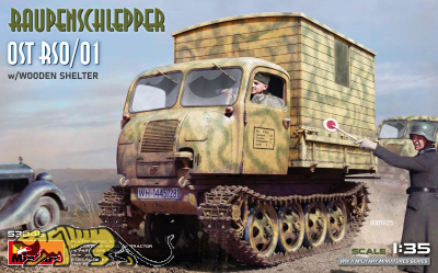Raupenschlepper Ost RSO/01 mit Holzaufbau / Holzkabine - 1:35