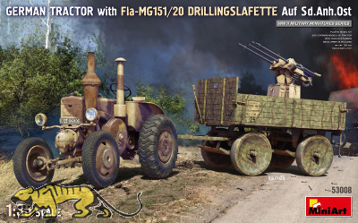 Deutscher Traktor mit Fla-MG 151/20 Drilling auf Sd.Anh. Ost - 1:35