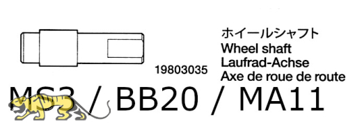 Wheel Shaft x10 (MS3 / BB20 / MA11) for Tamiya Leopard 2A6 / M1A2 Abrams / Leopard 2A7V - 1/16