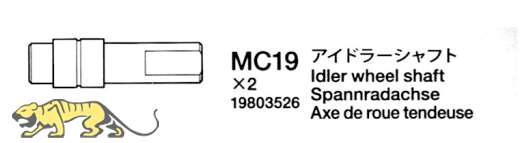 Idler Wheel Shaft x2 (MS2 / MC19) for Tamiya Leopard 2A6 / Leopard 2A7V - 1/16