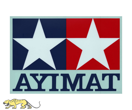 TAMIYA - Logo Sticker für Fenster / Spiegelverkehrt - Transparent - 168 x 242 mm