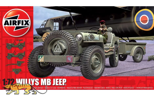 Willys MB Jeep with Trailer and 6 Pdr. Gun - 1:72