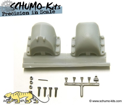 Resin Armored Rear Exhaust Cover for Tamiya King Tiger 1/16 Vers