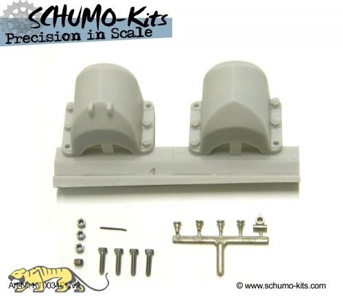 Resin Armored Rear Exhaust Cover for King Tiger 1/16 Version 2
