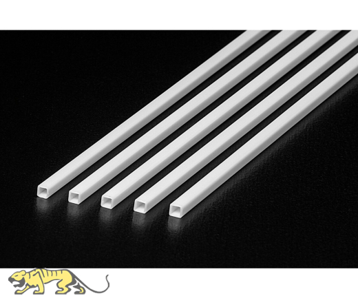 Plastikprofil - Viereck / Vierkant Rohr - 3mm - 40cm - 5 Stück