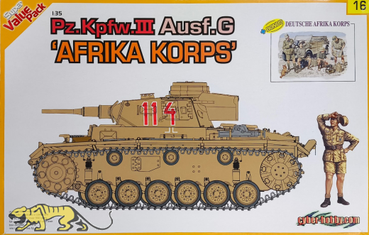 Panzer III Ausf. G "Afrika Korps" + Afrika Korps Figuren - Rarität - 1:35