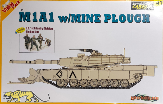 M1A1 Abrams with Mine Plough + US 1st Infantry Division - Rarität - 1:35