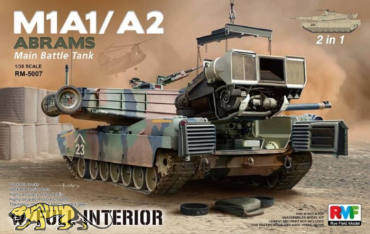 M1A1 / M1A2 Abrams Main Battle Tank with full interior - 2in1 - 1:35