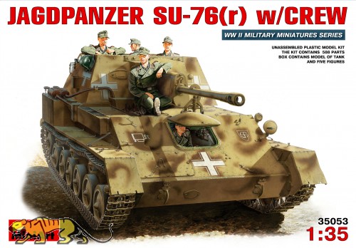 Deutscher Jagdpanzer SU-76(r) mit Besatzung - B-Ware - 1:35