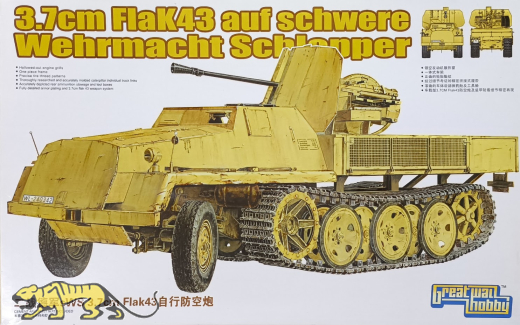 3,7cm Flak 43 auf schwerer Wehrmacht Schlepper - Rarität - 1:35