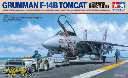Grumman F-14B Tomcat with Shipboard Towing Tractor - 1/48