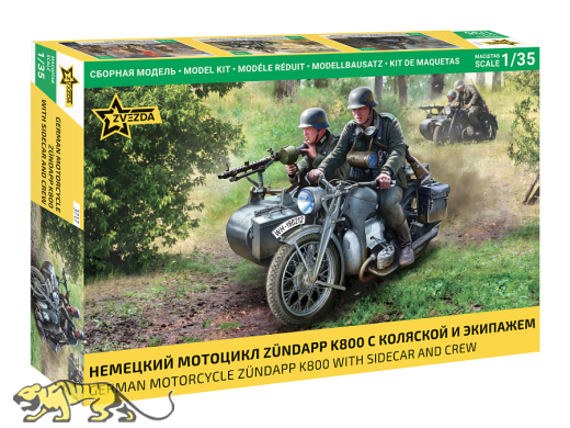 Deutsches Motorrad Zündapp K800 mit Beiwagen und Besatzung - 1:35