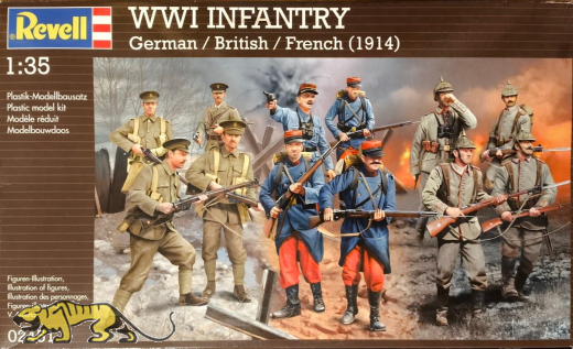 WWI Infantry - German / British / French - 1914 - Figure Set - Vintage - 1/35