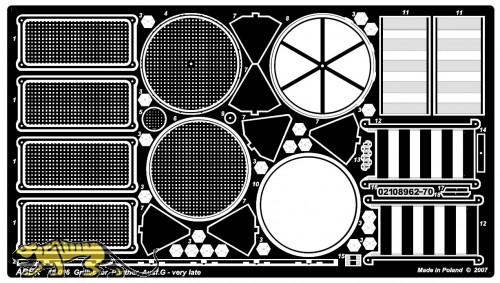 Fotogeätzte Lüftergitter für  Panther G / Jagdpanther 1:16