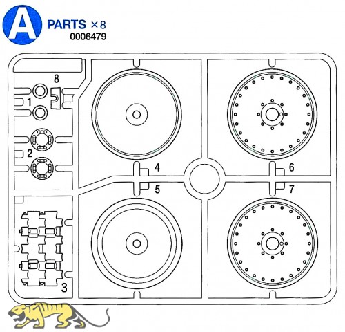 A-Parts (A1-A8) for Tamiya Panther Series (56022 and 56024) 1:16